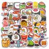 50 Sushi Graffiti Stickers New Products Cute Style Creative Food Stickers Personalized Decoration Waterproof Stickers