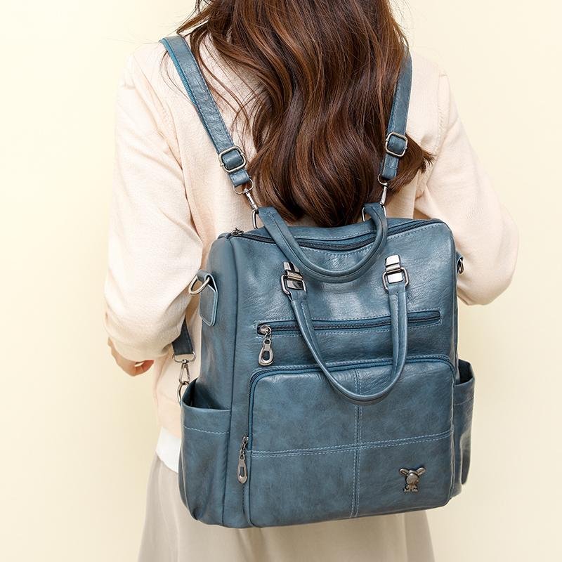 Большая вместительная сумка, многофункциональный рюкзак, женская сумка через плечо из мягкой кожи