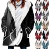 Women's Winter Coat Warm Shaggy Down Hooded Button Down Coat Jacket