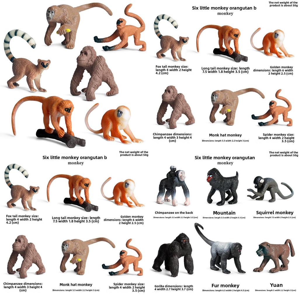 Pvc Animal Model Toy Set With Realistic Monkey And Gorilla Figures For Kids Collectors