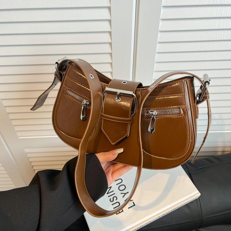 Ielgy Niche Design Saddle Bag Simple Retro Underarm Bag