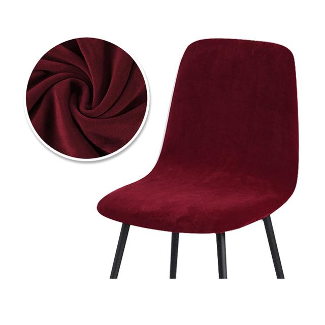 1 /2 /4 /6 Velvet Short Back Chair Cover Stretch Slipcovers Elastic Seat Chair Covers Dining Room Bar Office Party Banquate