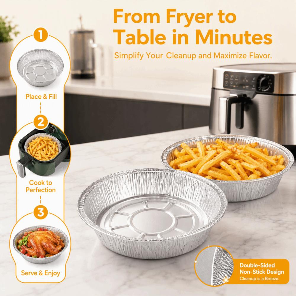 20PCS Aluminum Foil Baking Tray Food Grade Tin Foil Pan Air Fryer Foil Baking Pan Pizza Bread