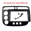 9-дюймовые рамки для магнитолы Honda Civic 2001-2006 Автомобильная панель Рамка Комплект для приборной панели Черные рамки