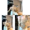 Oversized Dot Print T Shirt With Oneshoulder Neckline And Embroidery For Women Spring