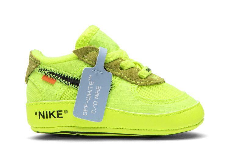 Детские кроссовки Nike Air Force 1 Low Off-White Volt (я) Вольт/Гипер Джаде-Конус-Черный