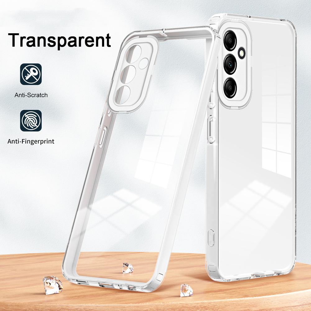 KEYSION Противоударный прозрачный чехол для Samsung M14 5G A24 A14, прозрачный силиконовый чехол из ТПУ + задняя крышка для телефона из ПК для Galaxy A24 4G M14 5G