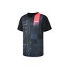 Li Ning Badminton Series Striped Logo Print Straight Cut Comfortable Short Sleeve T-Shirt Unisex Tops Black AAYU269-1