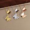 Nubuck Butterfly Titanium Steel Necklace Women'S Stainless Steel Nubuck Double Butterfly Necklace