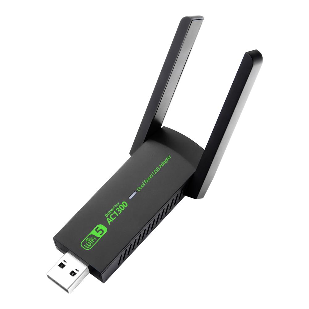 USB-адаптер Wi-Fi, 1300 Мбит/с, двухдиапазонный Wi-Fi-ключ 2,4G/5 ГГц, 802.11 AC, мощная антенна, беспроводная сетевая карта для ПК, ноутбука, драйвер бесплатно