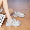 Белые кроссовки на платформе White Dew для женщин, новинка 2025 года, сетчатые дышащие серебристые спортивные туфли кэжуал на танкетке 7 см