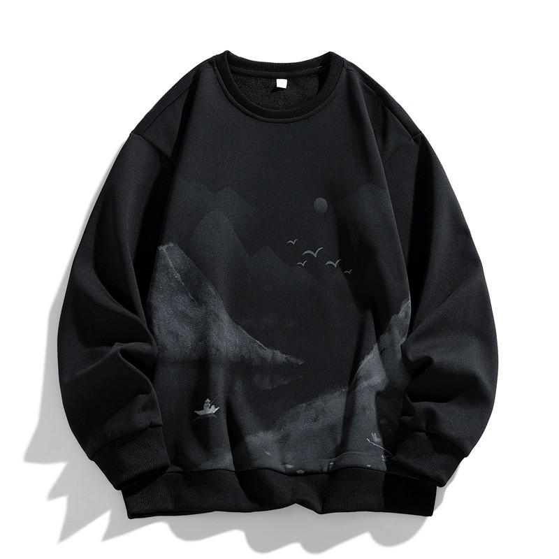 Unisex Oversized Crewneck Sweatshirt Casual Streetwear Pullover Hoodie-Free Graphic Print