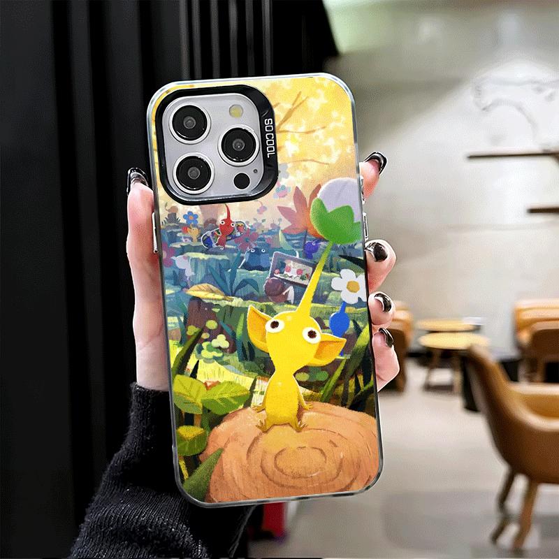 P-Пикмины Милая Игра Ударопрочный Чехол для Телефона для iPhone 17 Air 16 16E 15 Pro Max 14 Plus 13 Mini 12 Задняя Крышка Противоударный Fundas