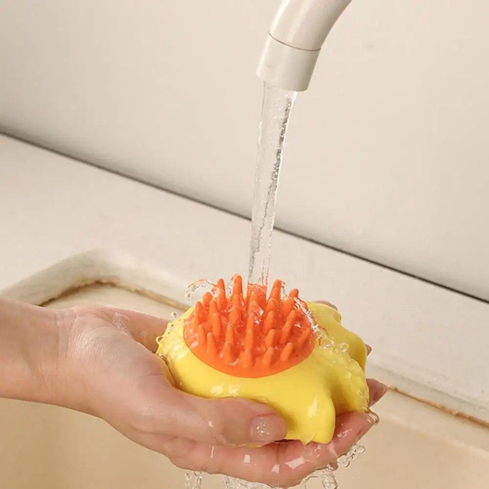 Щетка для мытья домашних животных Силиконовая массажная расческа для ванны для домашних животных Удобные и мягкие чистящие средства Массажная расческа для ванны