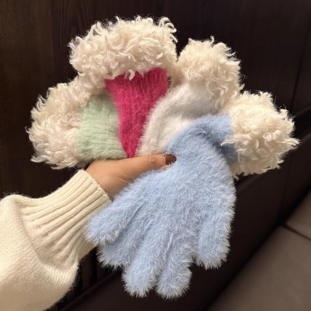 Thickened Cold-proof Gloves Keep Warm Warm Leisure Gloves Fashion Knitted Gloves Women
