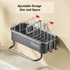 Кухонный стеллаж для хранения, органайзер, держатель для губки, дренажная корзина, крючки для полотенец из нержавеющей стали