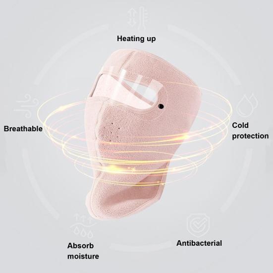 Зимний флисовый защитный бафф для лица с очками для мужчин и женщин, для холодной погоды, на открытом воздухе, с прозрачным стеклом, ветрозащитный, противотуманный, термозащитный, полнолицевой.