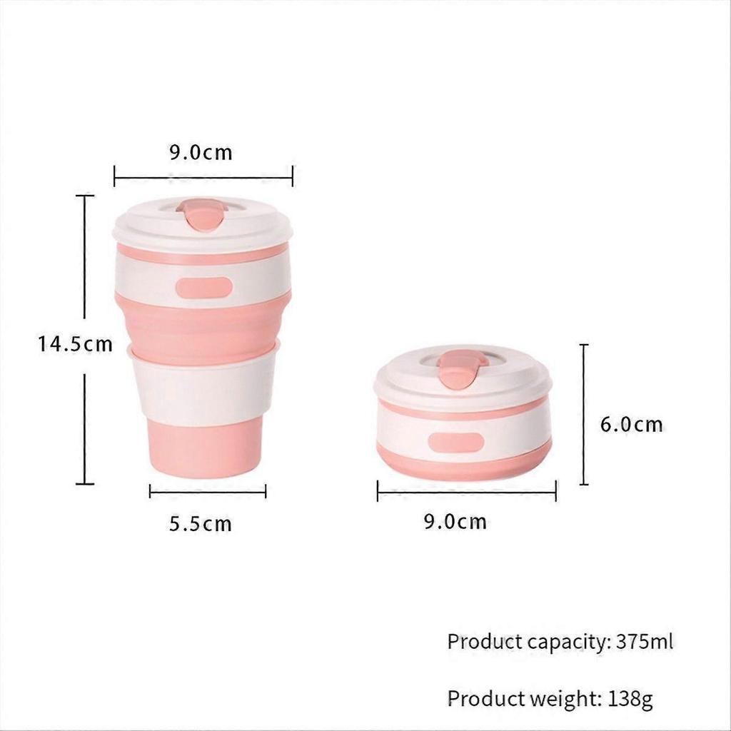 Pink Silicone foldable travel cup-camping cup