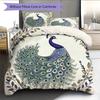 Peacock 2  Pattern Bedding Quilt Set Quilt Cover Pillowcase Home Decoration  Gift (1 * duvet cover + 2 * pillowcase, without core)