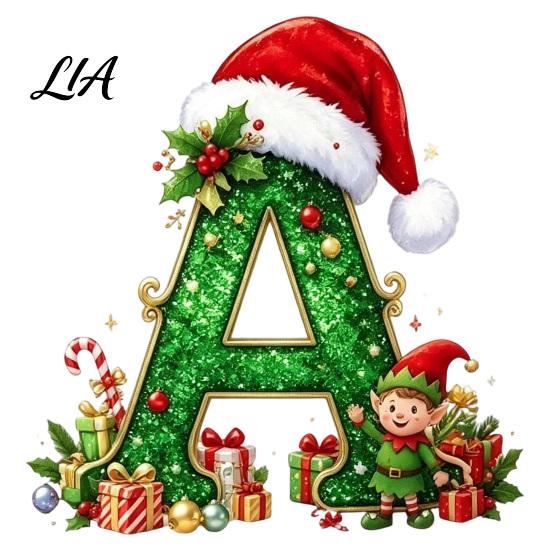 Reusable Christmas Stocking Tag 26 Alphabet Ornament, Personalized Letters Acrylic Tree Hanging Decoration with Ornament for Family Santa Hat And Elf