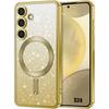Protective Case - BOOLING - for Samsung Galaxy S24 - Soft Silicone - Glittery Gold - Camera Protection