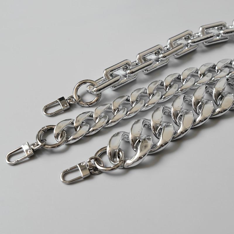 Новая модная женская цепочка для аксессуаров, съемная замена, крутой серебряный акриловый ремешок, женский плечевой ремень «сделай сам», твердая цепочка из смолы