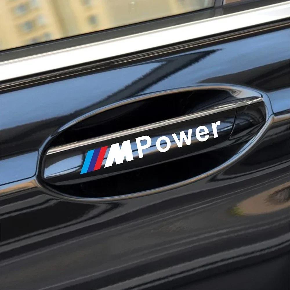 B4 A5 For BMW M 4PCS M Power Car badge decal Car Door Handle Sticker For bmw M Sticker X1 X3 X4 X5 X6 X7 e46 e90 f20 e60 e39 f10
