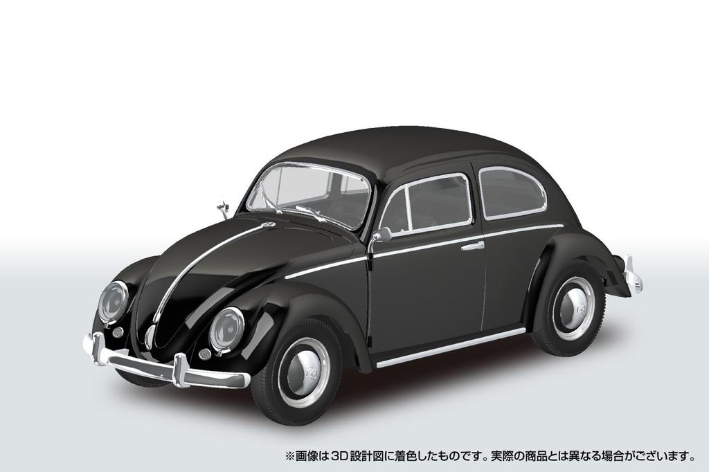 Aoshima Bunka Kyozai Масштабный Rakupla Сборный набор Volkswagen Beetle Черный Пластиковая модель 1/32 №. 20-BK Предварительно окрашенный (Машина)
