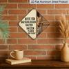 2D Flat - 1pc Vintage Cat Door Closing Themed Aluminum Sign, Funny German Slogan Wall Art, Rustic Aluminum Plaque, Suitable for Entryway, Living
