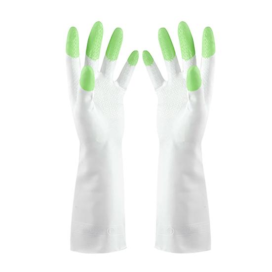 1 Pair Gloves Reusable Protective PVC Kitchen Cooking Cleaning Safety Gloves for Cleaning