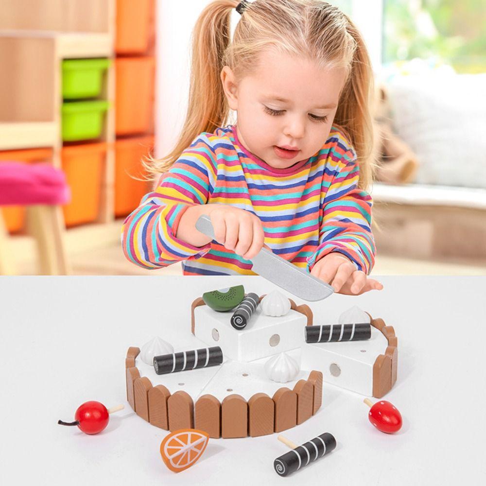 Play House Birthday Cake Pretend Toy Interactive Mousse Cake Cutting Game Party Favor Gift