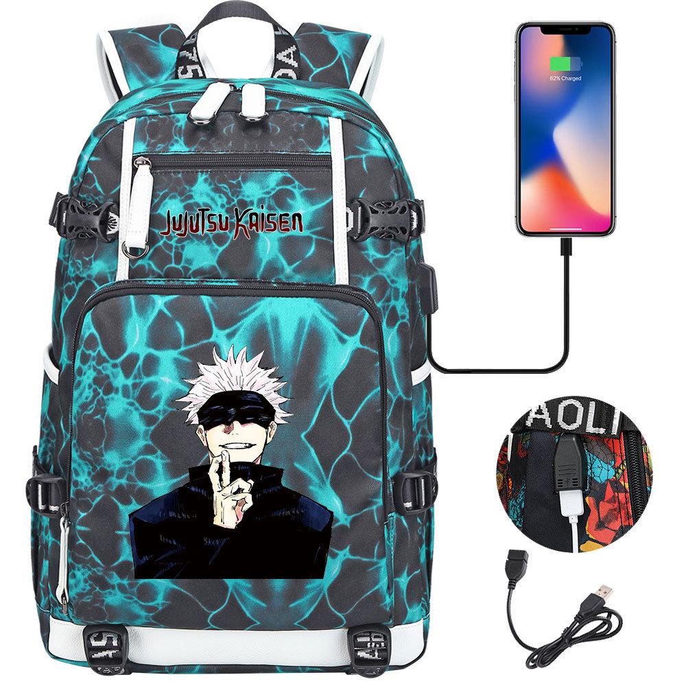 Рюкзак с USB-наушниками с принтом Jujutsu Kaisen