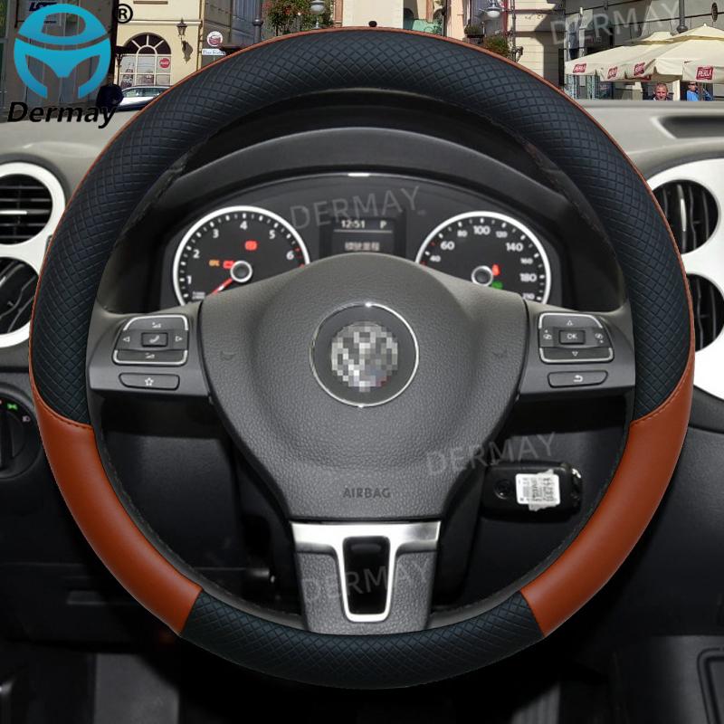 100% бренд DERMAY для VW Golf 6 VI, чехол на руль автомобиля, противоскользящая кожа из микрофибры, автоаксессуары