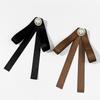 Fashion Fabric Black Bow Pearl Brooch Elegant Women Shirt Collar Pin Corsage Mourning Funeral Brooch Jewelry Clothing Decor Gift