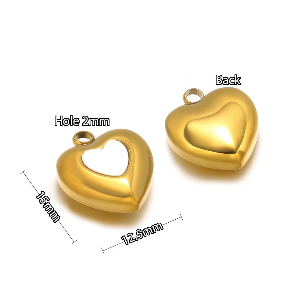 5pcs Stainless Steel Heart Shell Charms Butterfly Pendants for DIY Jewelry Supplies Women Necklace Findings Earrings Making