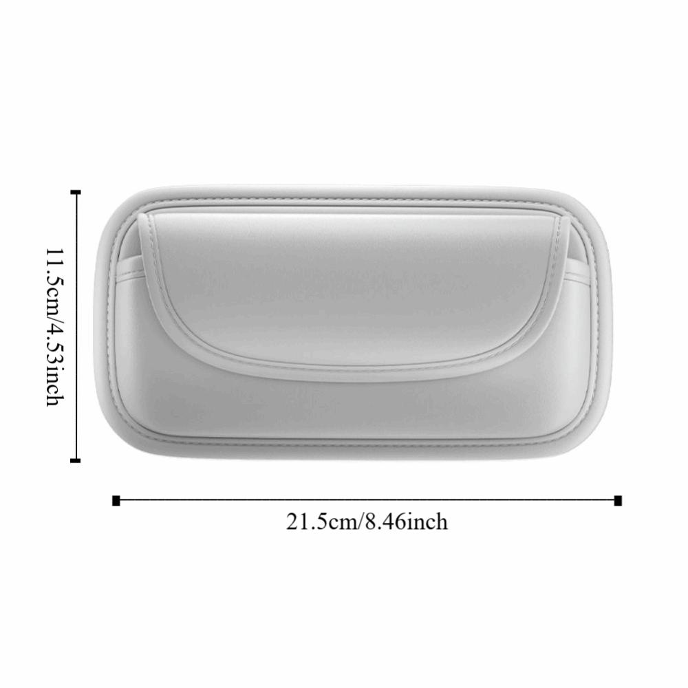 Scratch-Free Fastener Sunglasses Holder PU Leather Eyewear Protection Box Car Interior Accessories