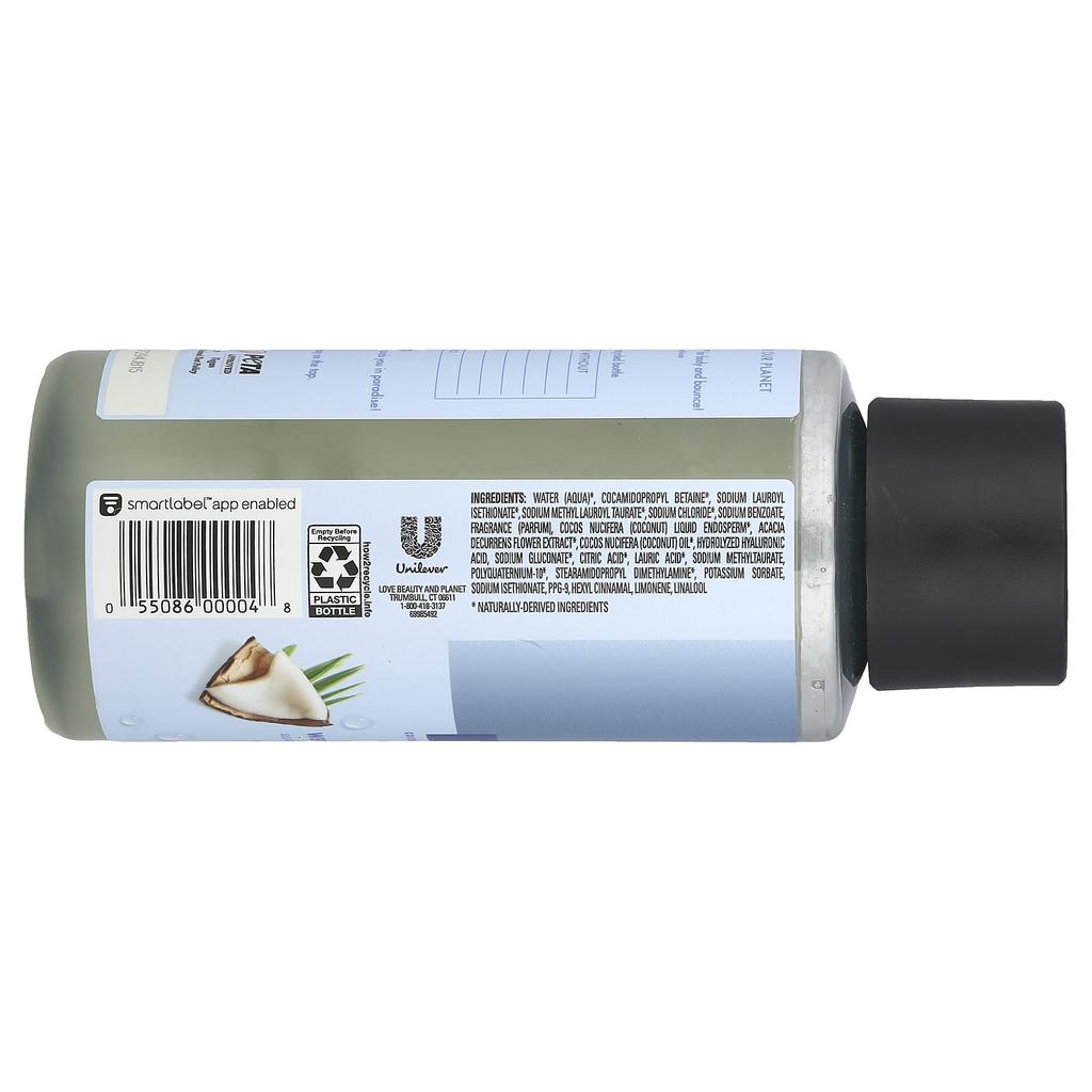 Love Beauty and Planet Веганский шампунь, кокосовая вода и цветок мимозы, для всех типов волос, 13,5 жидких унций (400 мл)