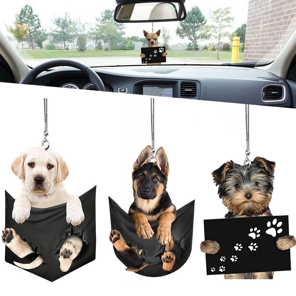 Toy Auto Rearview Mirror Decoration Hanging Puppy Ornaments Car Pendant Car Interior Accessories