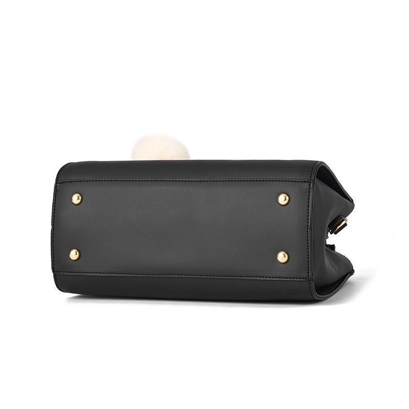 Yogodlns Large Capacity Women Top Handle Bags Fashion Middle Age Mom's Bag Single Shoulder Crossbody Bag PU Leather Hairball Handbag