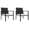 VidaXL Garden Dining Chairs 2 Pcs Woven Resin Black