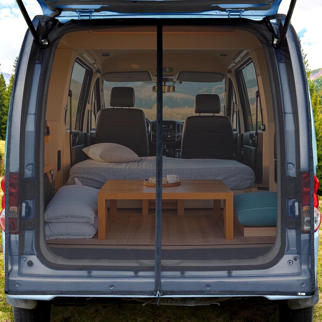 KYG Car Screen Door with Magnetic Mount for Rear Insect Slide Fastener for Easy Ideal for Outdoor and More Gate, Repellent, Double-Sided Installation,