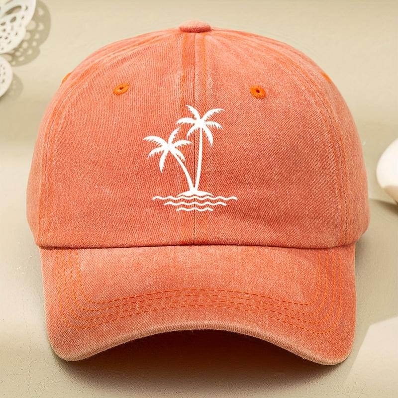 Бейсболка с принтом кокосовой пальмы, однотонная, потертая, повседневная, легкая, регулируемая, для папы, для женщин и мужчин