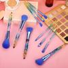 10 шт./набор кистей для макияжа с ручкой из искусственного кристалла, портативная многофункциональная основа, рассыпчатая пудра, румяна, тени для век