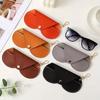 Cute Hanging Faux Leather Sunglasses Reading Glasses Storage Bag Litchi Embossed Glasses Cover Portable Travel Eyewear Holder