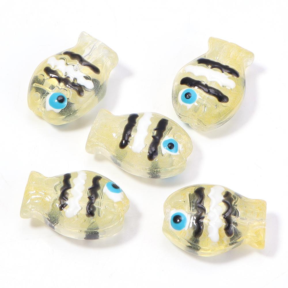 5 шт./лот Разноцветные ручной работы Lampwork Бусины Милые Мультяшные Морские Рыбки Россыпью Стеклянные Бусины Для DIY Модного Браслета Серьги Украшения
