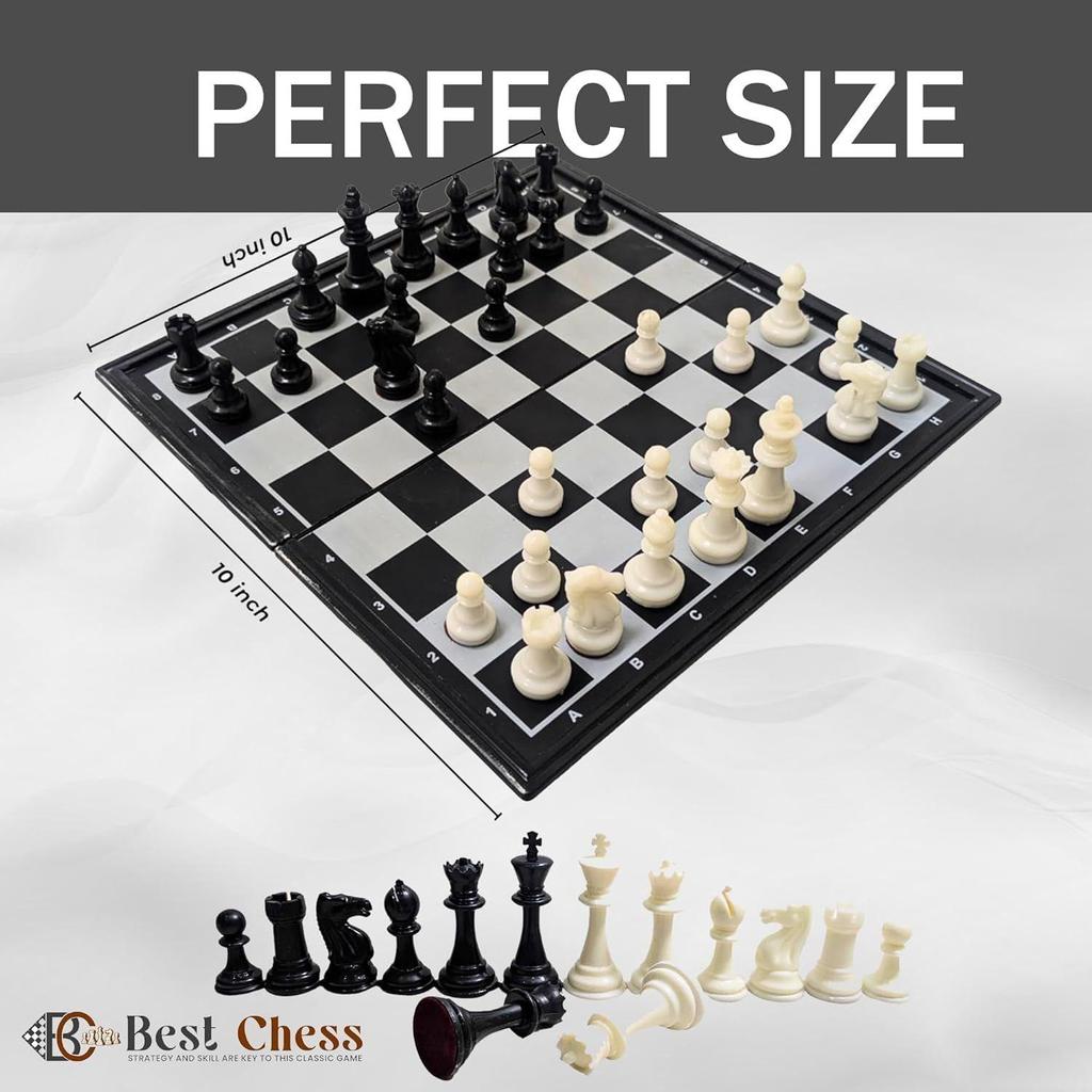 10x10 Inches Magnetic Foldable Chess Board Set Travel Portable Chess Set for Kids and Adult