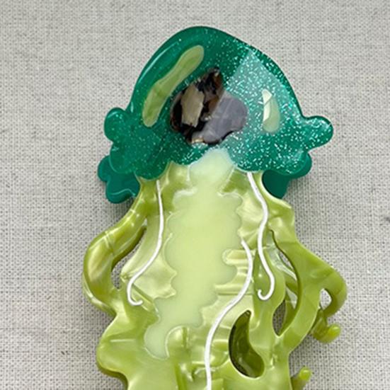 Женская заколка для волос Серия Океан Дельфины Киты Форма Ацетатная заколка для волос Большой размер Заколка для волос на затылок