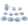 15Pcs Portable Blue Flower Tableware Porcelain Coffee Tea Cups  Universal 1:12 Dollhouse Miniature
