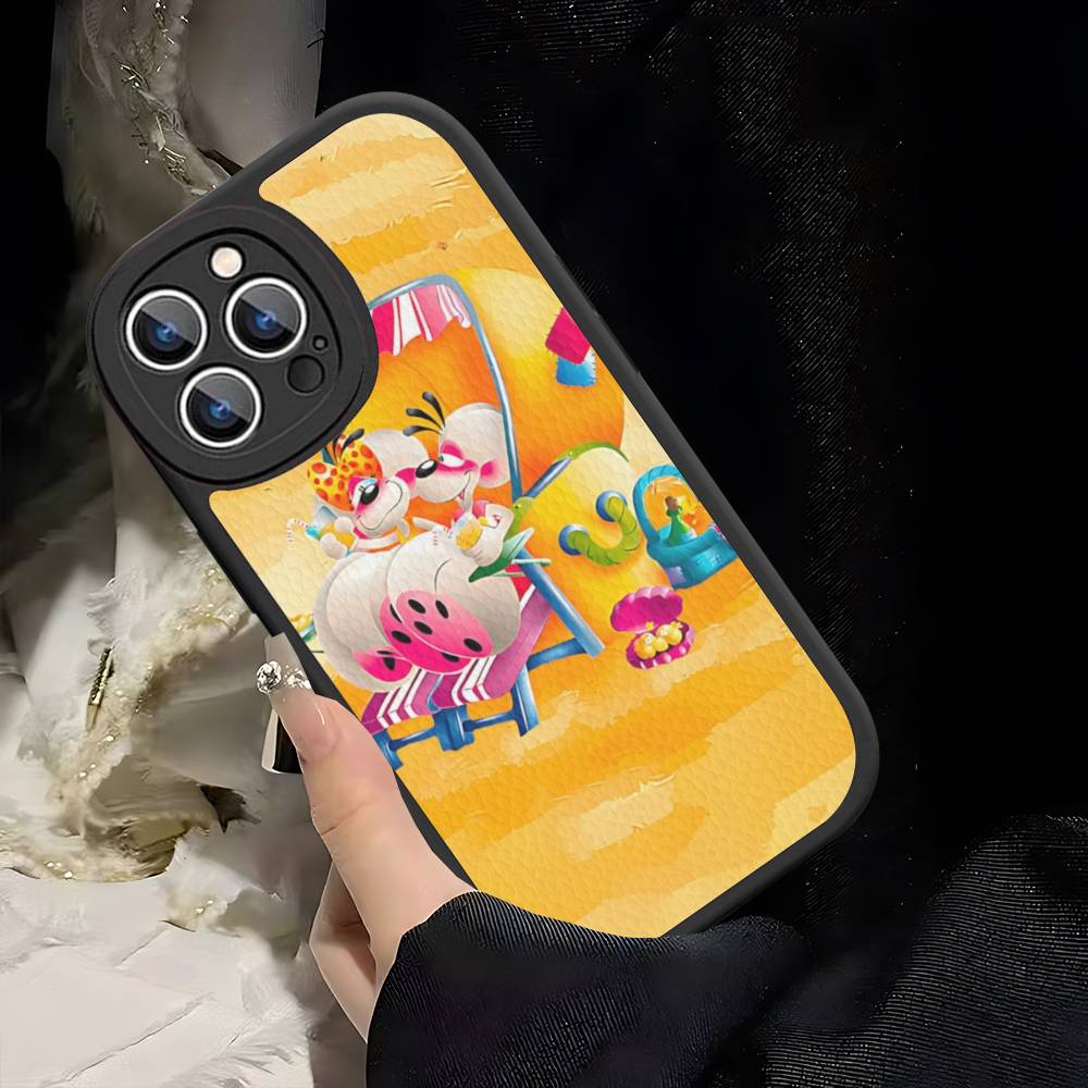 Аниме Мультяшный Чехол Для Телефона D-DiddlS Для IPhone 16 15 14 11 12 13 Pro Max Plus Задняя Кожаная Крышка