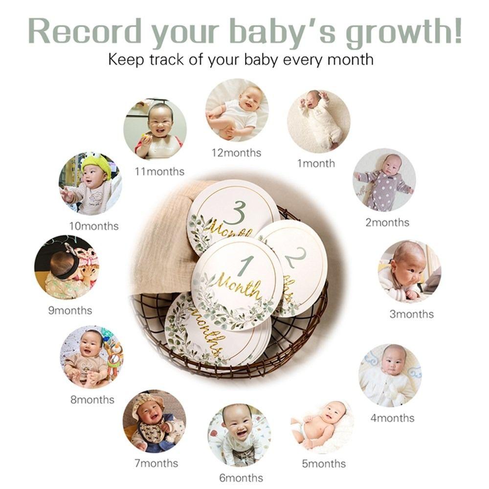 12pcs Number Baby Milestone Card Reusable Newborn Gifts Milestone Photography Card  Baby